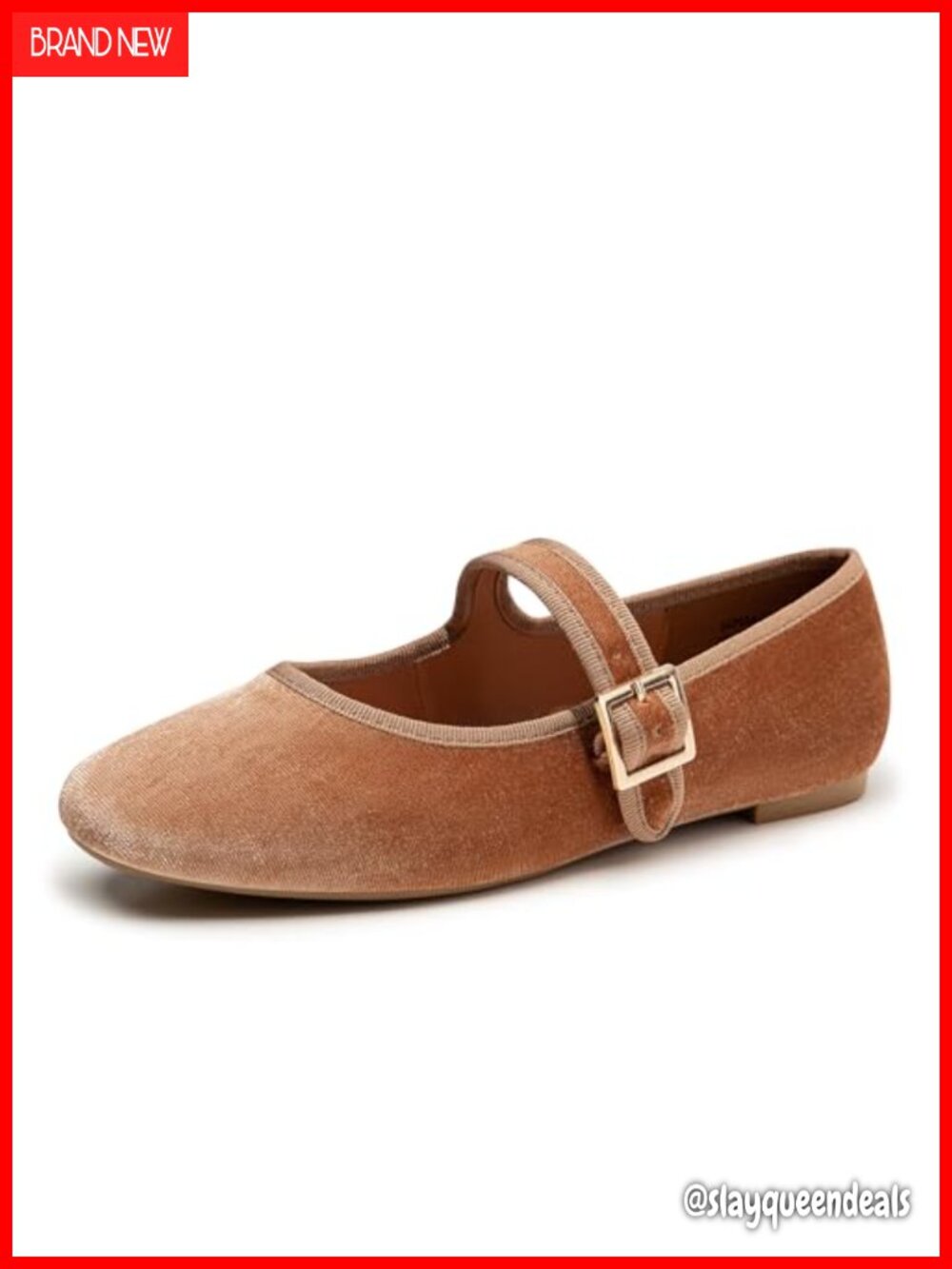 Velvet Mary Jane Ballet Flats Women Comfortable Dress Shoes Buckle